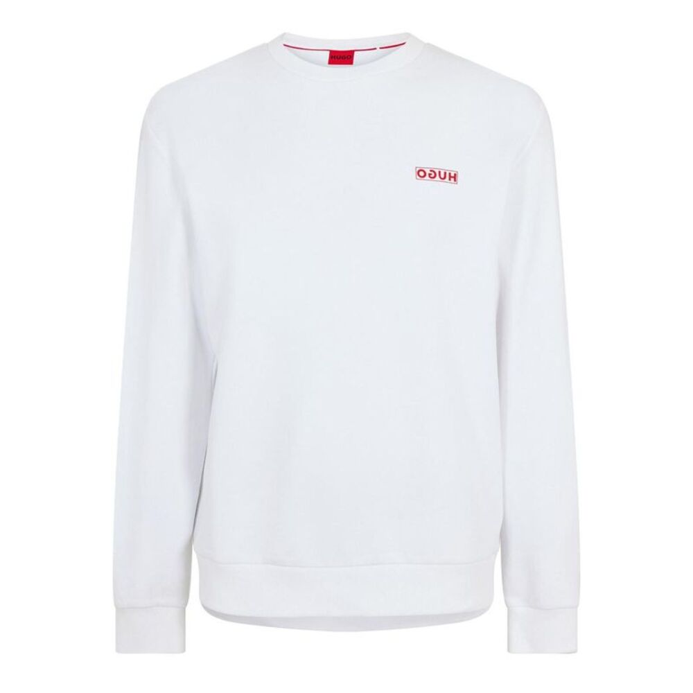 Hugo Mens Drick 194 Logo Cotton Sweatshirt / White